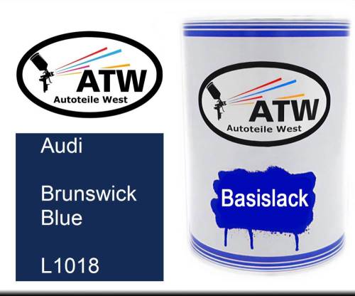 Audi, Brunswick Blue, L1018: 500ml Lackdose, von ATW Autoteile West.